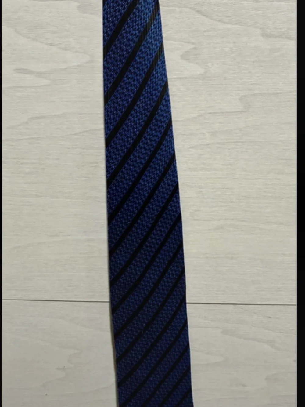 Stefano Ricci Black and Blue Diagonal Stripe Tie